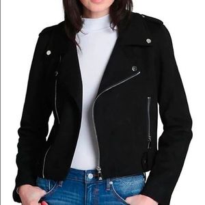 Philosophy Moto Black Suede Faux Learher Jacket